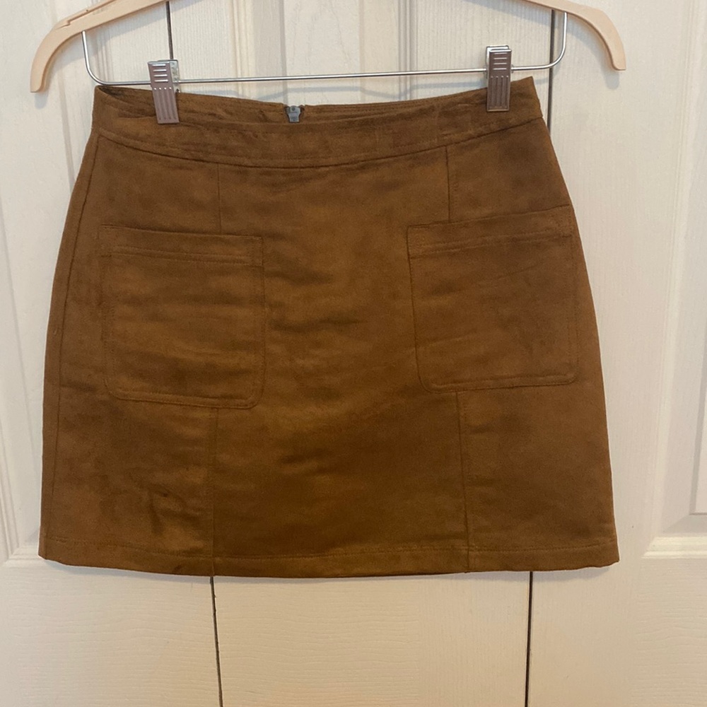 The BEST Suede Fall Mini Skirt